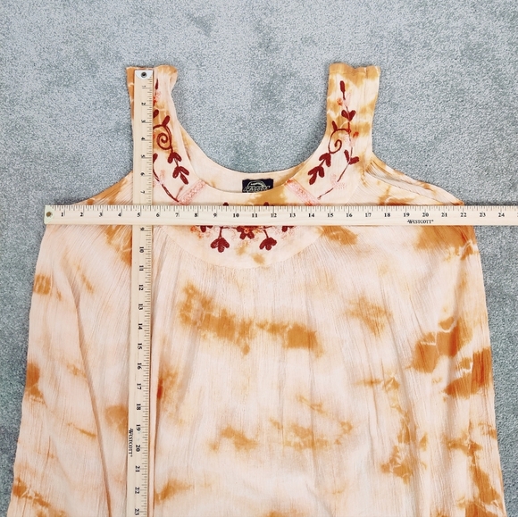 Pagoda Women's Embroidered Boho Dress - One Size Fits All Beach Resortwear - Picture 7 of 9